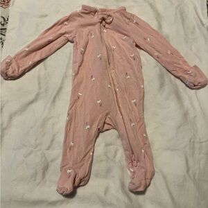 Carter's Pink Footed One Piece with White Accents